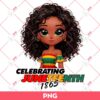Cute Afro Girl Celebrating Juneteenth PNG, Black History PNG, Black Girl Black Live Matter PNG