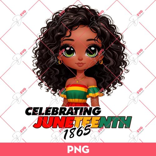 Cute Afro Girl Celebrating Juneteenth PNG, Black History PNG, Black Girl Black Live Matter PNG