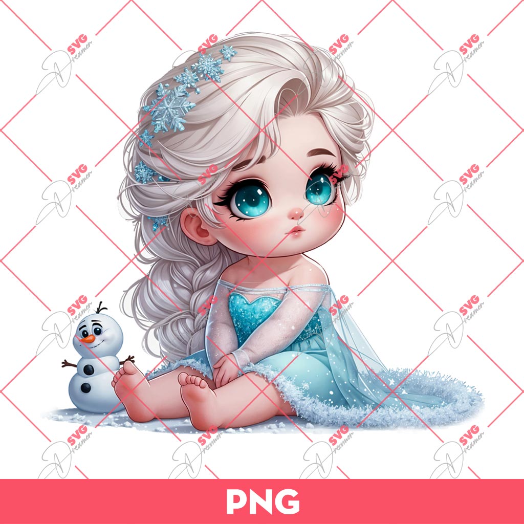 Cute Baby Elsa Frozen PNG, Disney Princess PNG, Baby Elsa PNG