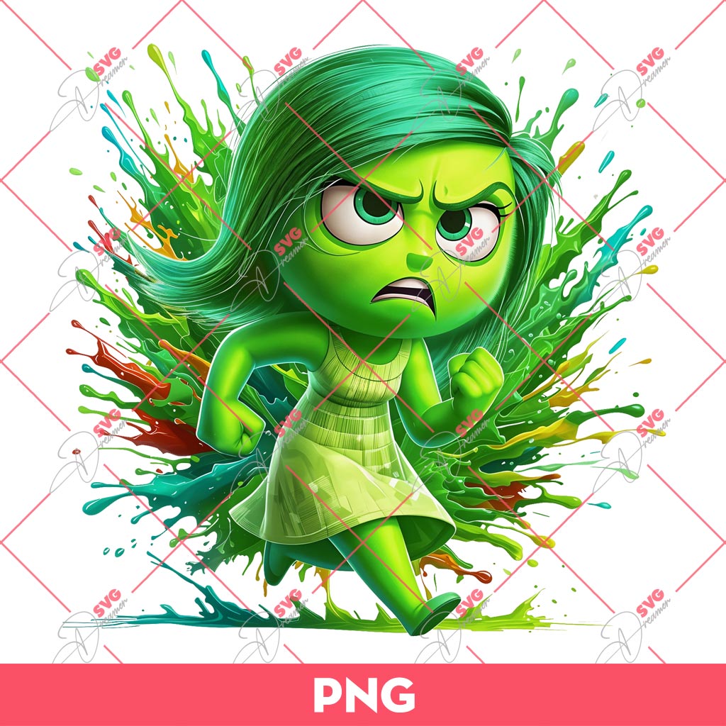 Disgust Inside Out 2 PNG, It's Okay To Feel All The Feels PNG, Disgust Colorful PNG