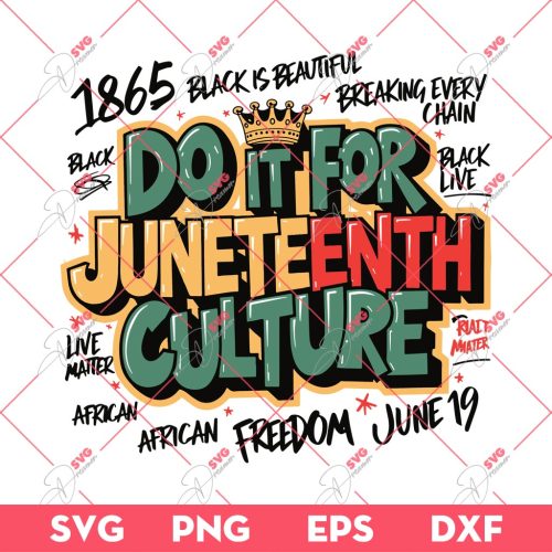 Do It For Juneteenth Culture SVG PNG, Black Live Matter SVG PNG, Black History SVG PNG EPS DXF