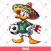 Donald Duck Mexico Soccer Player PNG, Donald Mexican PNG