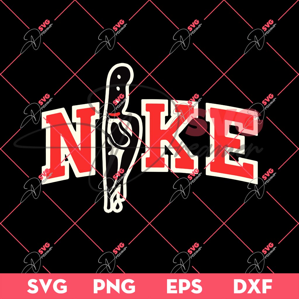 Ghostface Nike Logo SVG PNG EPS DXF, Horror Nike SVG PNG