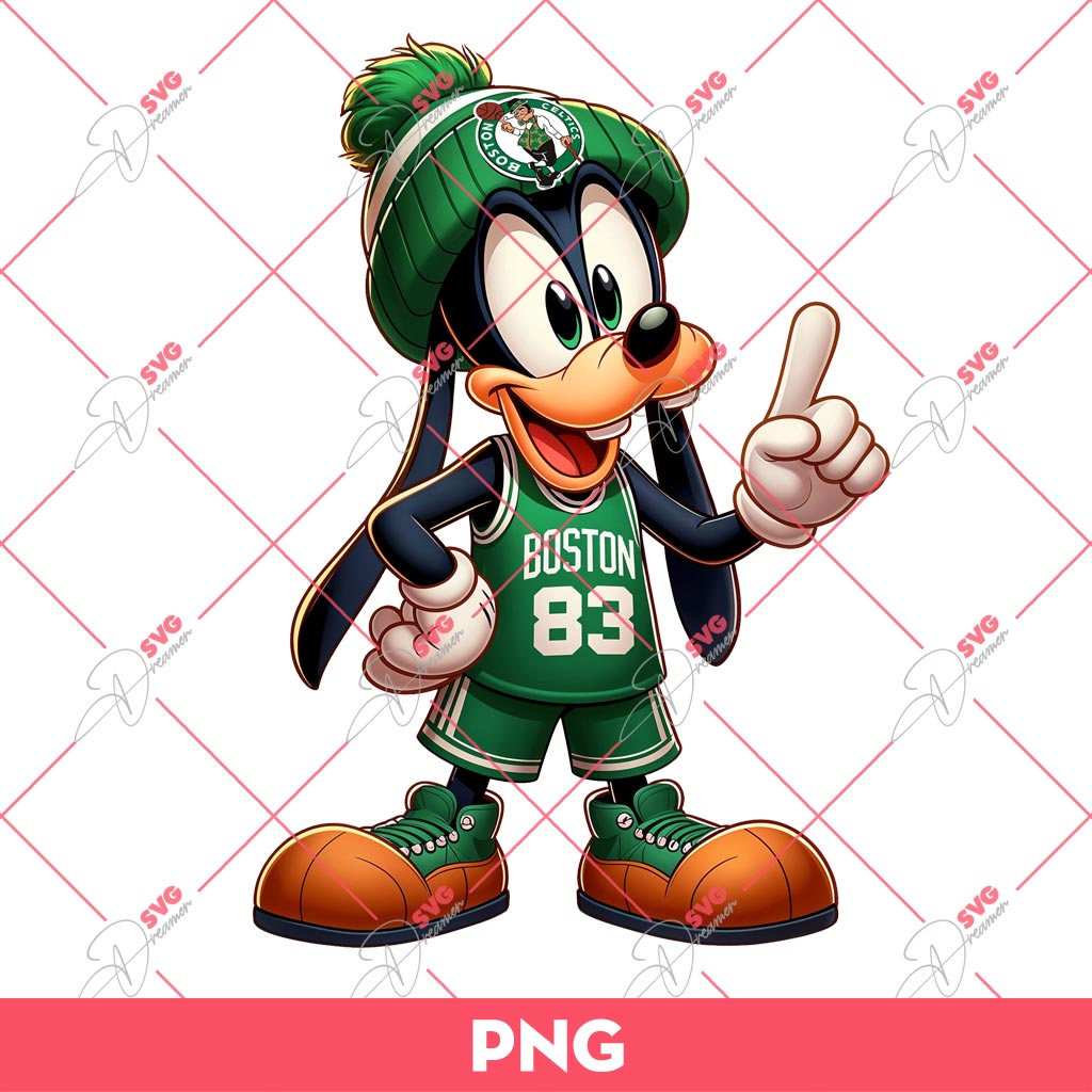 Goofy Boston Celtics PNG, Disney Goofy NBA Basketball PNG