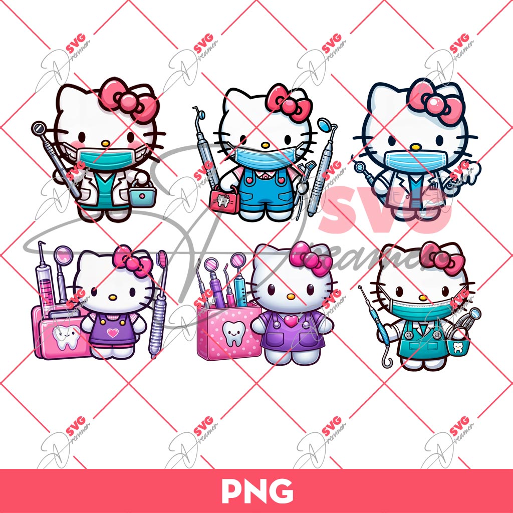 Hello Kitty Dentist PNG, Dental Hello Kitty PNG