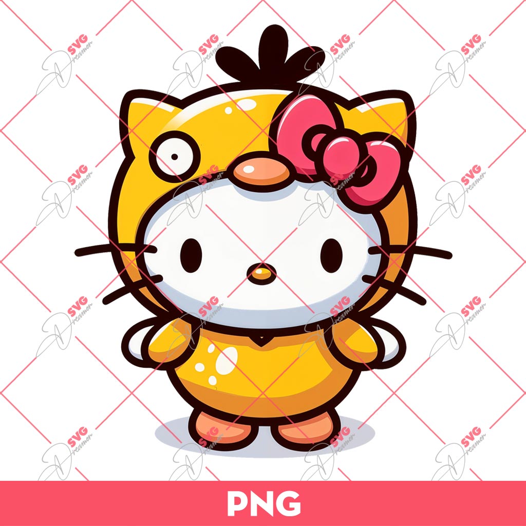 Hello Kitty Psyduck PNG, Pokemon Hello Kitty PNG