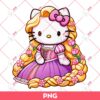 Hello Kitty Rapunzel Princess PNG, Kitty x Rapunzel PNG