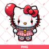 Hello Kitty X Pennywise PNG, Horror Kitty PNG, Kitty Halloween PNG