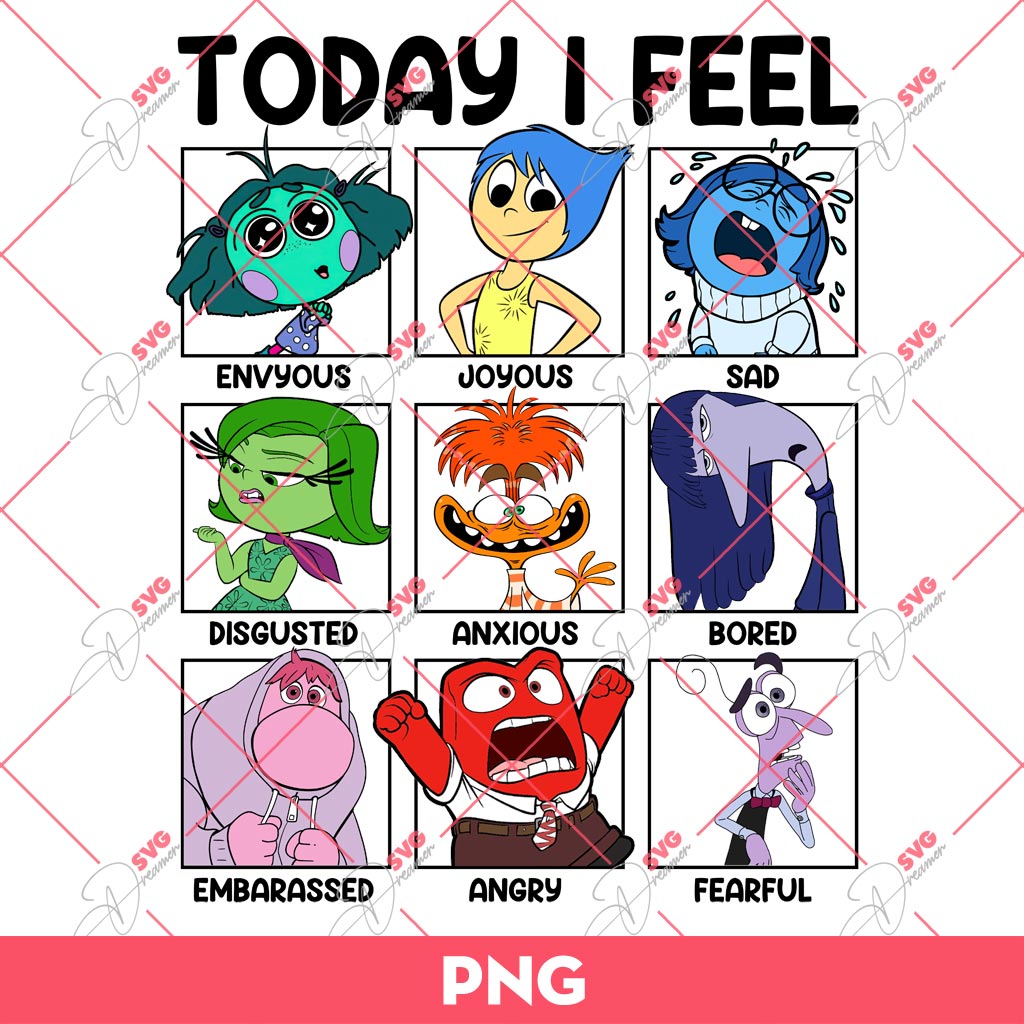 Inside Out To Day I Feel PNG, Inside Out 2 PNG