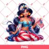 Jasmine Disney Princess Independence Day PNG, Jasmine 04th Of July PNG