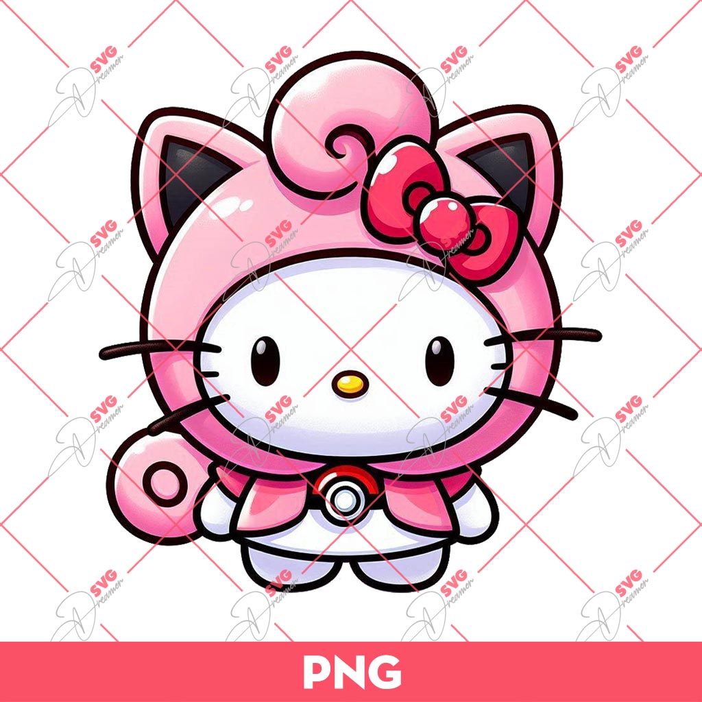 Jigglypuff Hello Kitty PNG, Hello Kitty Pokemon PNG