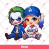 Joker And Harley Quinn Dodgers PNG, Horror Characters Los Angeles Dodgers MLB Baseball PNG