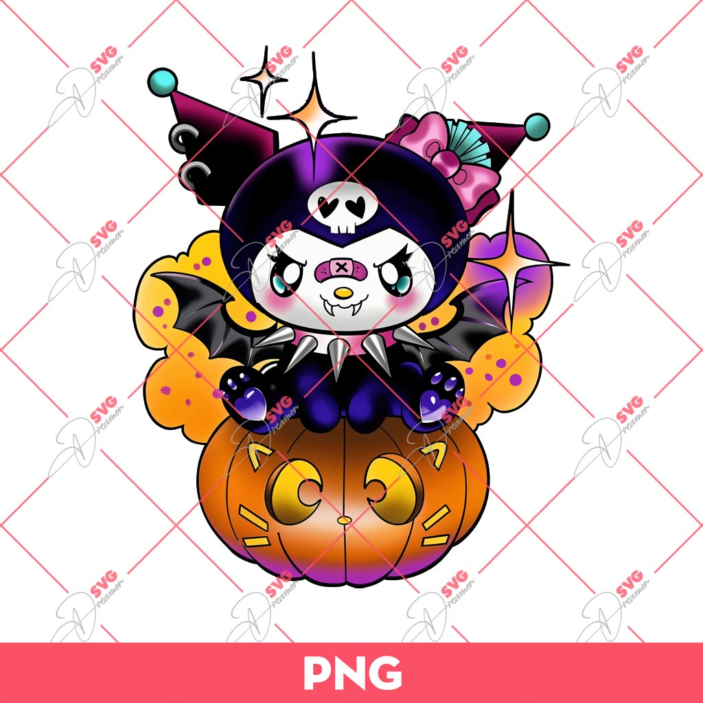 Kuromi Halloween PNG, Kuromi And Pumpkin Halloween PNG