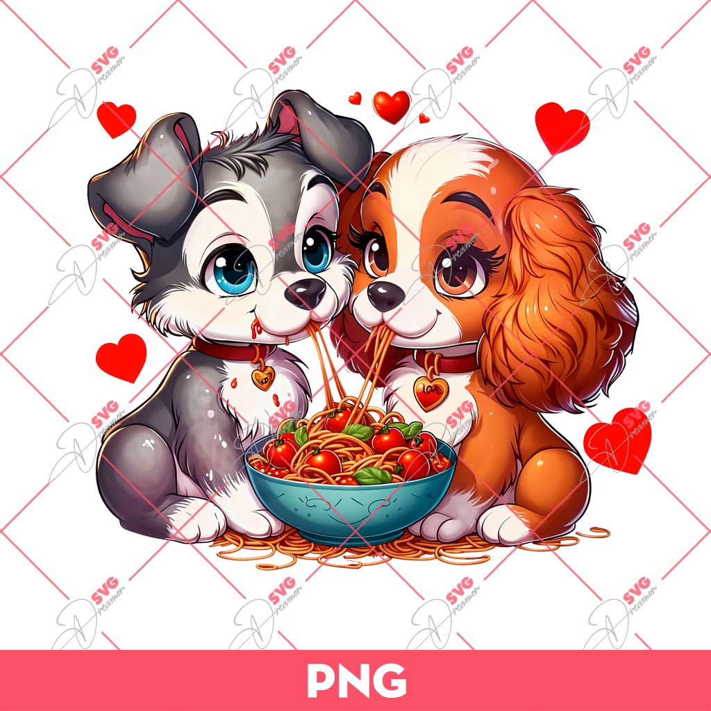 Lady And The Tramp PNG, Cute Couple Dog PNG