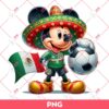 Mickey Mouse Mexico Soccer Player PNG, Mickey Mexican PNG