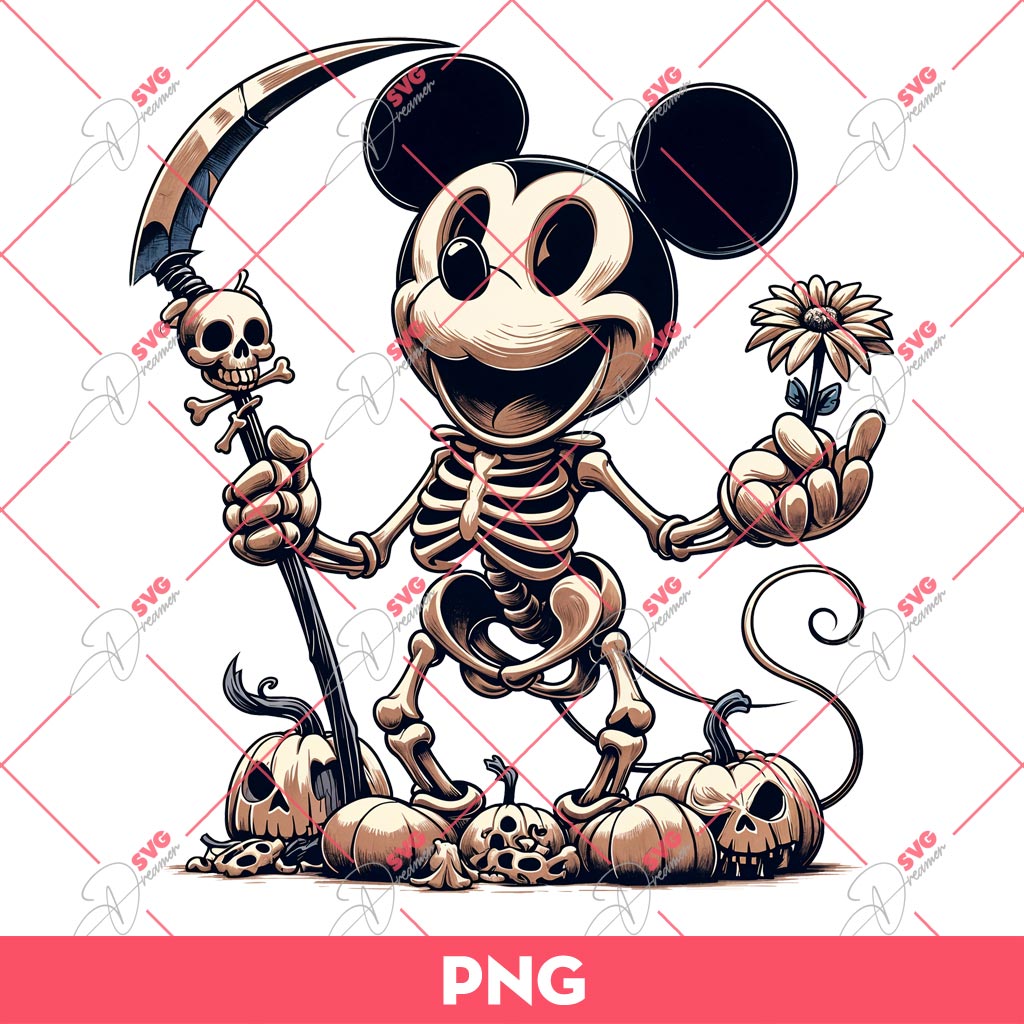 Mickey Skeleton PNG, Disney Mickey Mouse Halloween PNG
