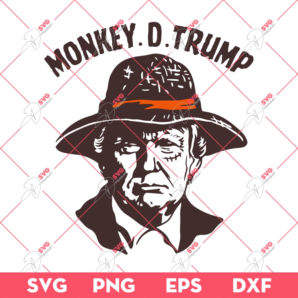 Monkey D Trump Vintage Parody SVG, Funny Donald Trump SVG, Trump 2024 SVG PNG EPS DXF