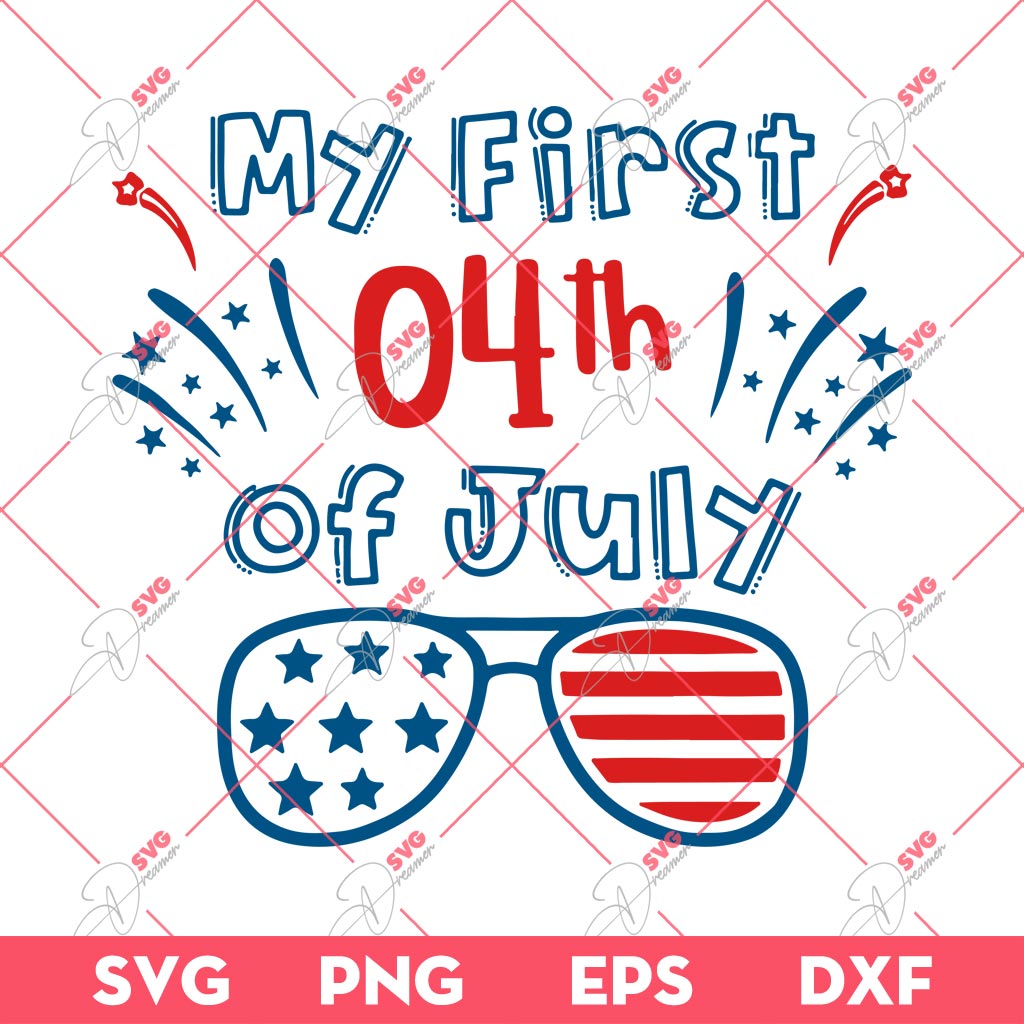 My First 04th Of July SVG, Sunglasses America Flag SVG, Independence Day SVG