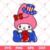 My Melody America SVG PNG, My Melody Independence Day 04th Of July SVG PNG
