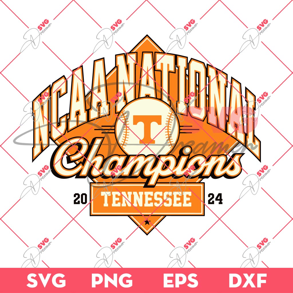 NCAA National Tennessee Champions 2024 SVG, Tennessee Champs Baseball SVG PNG