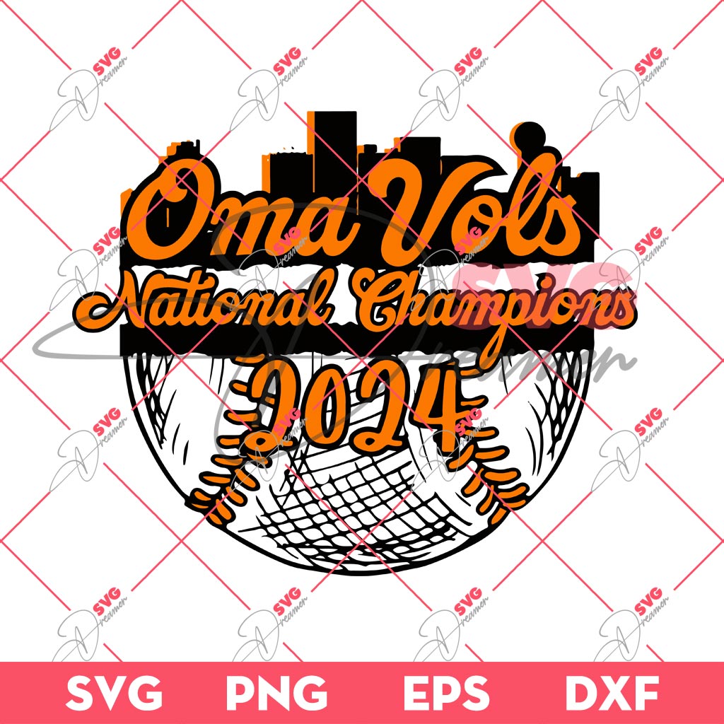 Oma Vols Volunteers Baseball Champs 2024 SVG, National Champions Baseball 2024 SVG PNG