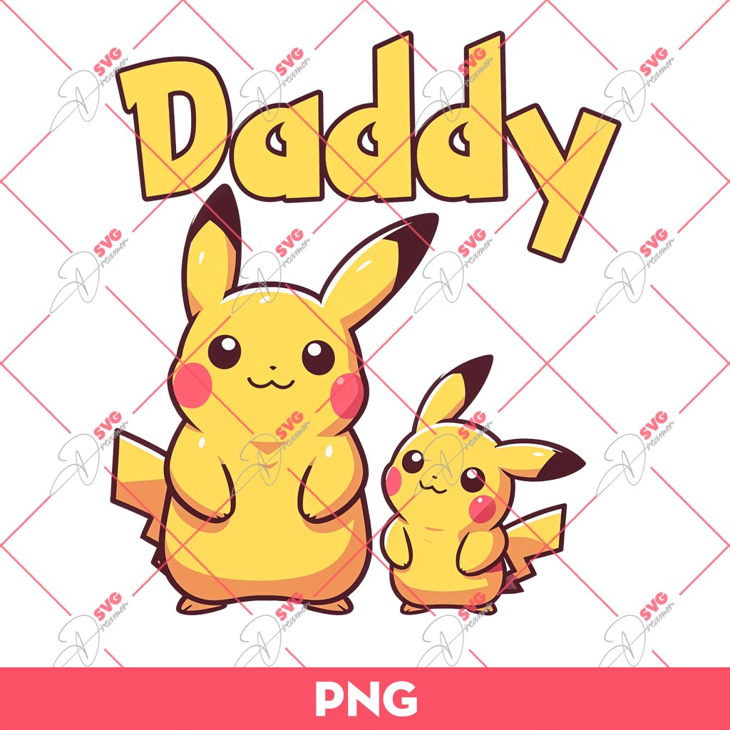 Pikachu Daddy PNG, Fathers Day PNG