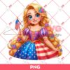 Rapunzel Disney Princess Independence Day PNG, Rapunzel 04th Of July PNG