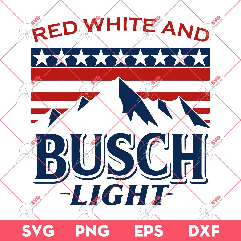 Red White and Busch Light SVG PNG, 4th Of July SVG PNG