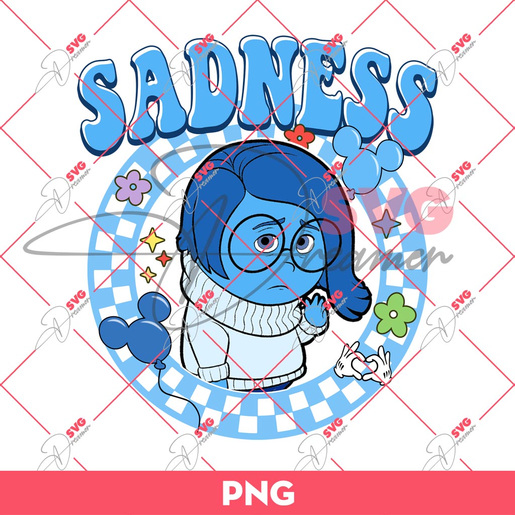 Sadness Inside Out 2 Cartoon PNG, Inside Out 2 Movie Characters PNG