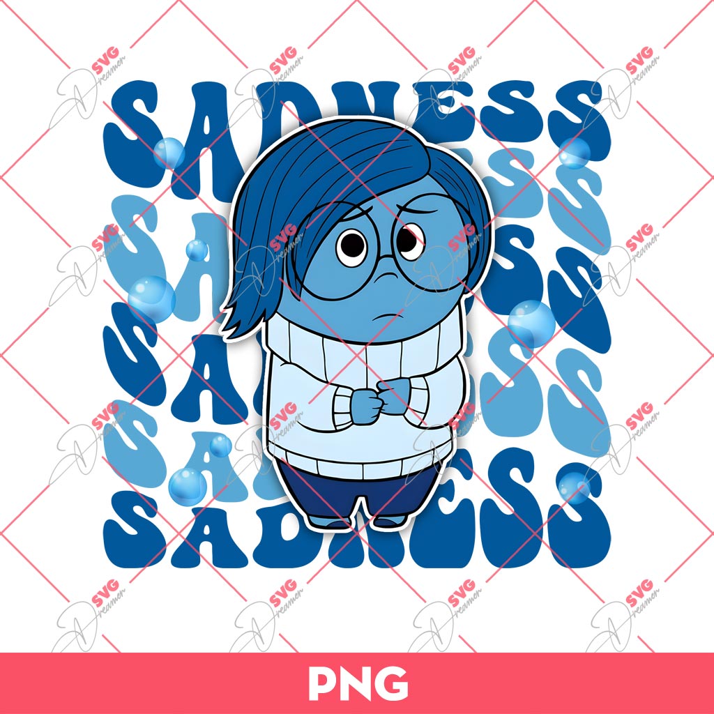 Sadness Inside Out 2 PNG, It's Okay To Feel All The Feels PNG
