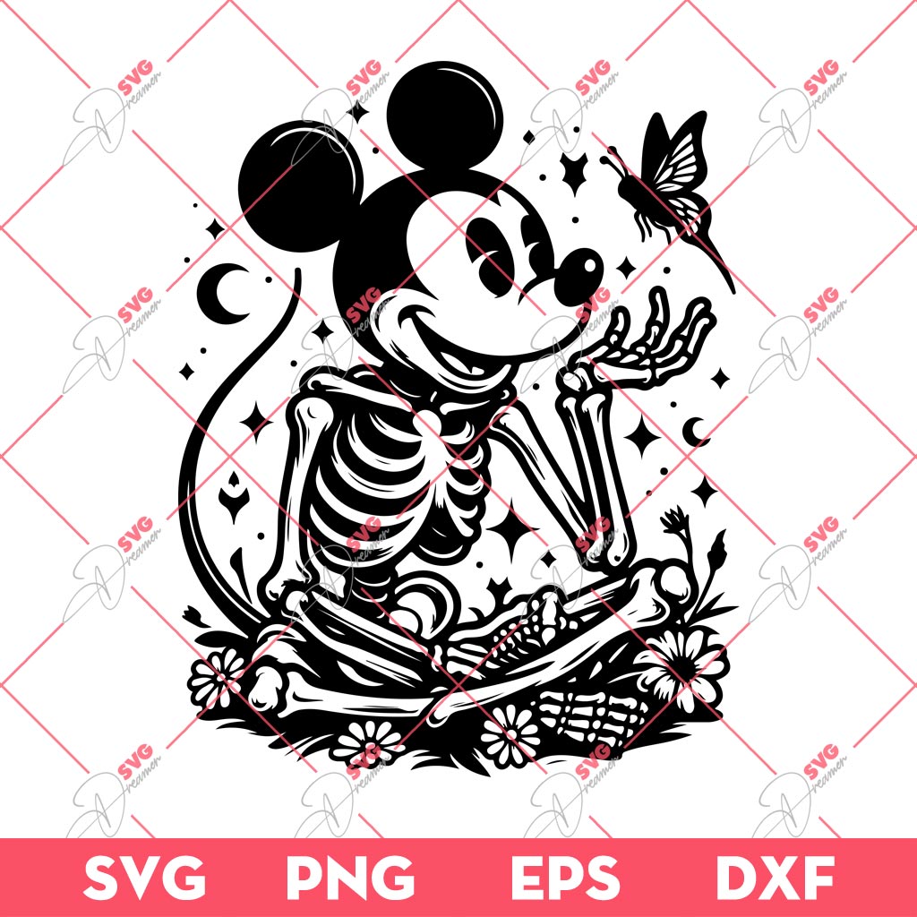 Skeleton Mickey SVG, Disney Mouse Halloween SVG