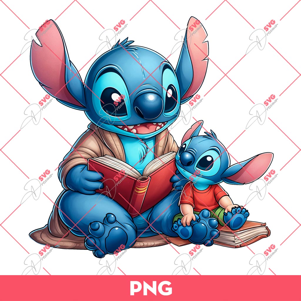 Stitch Daddy PNG, Happy Fathers Day PNG