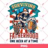 Surviving Fatherhood One Beer At A Time PNG, Fatherhood Tour PNG, Daddy Skeleton PNG