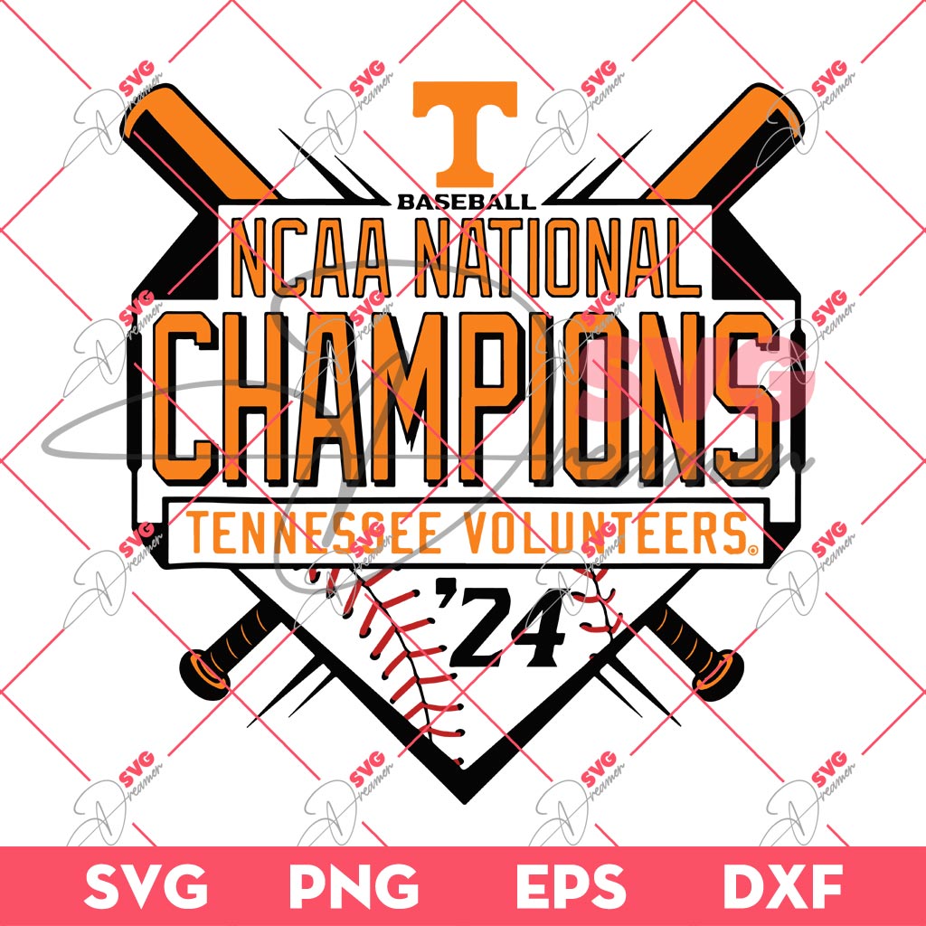 Tennessee Baseball NCAA National Champions 2024 SVG, Tennessee Volunteers Champs 2024 SVG