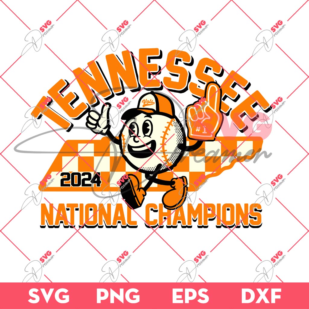 Tennessee National Champions 2024 SVG, Tennessee Champs Baseball SVG PNG