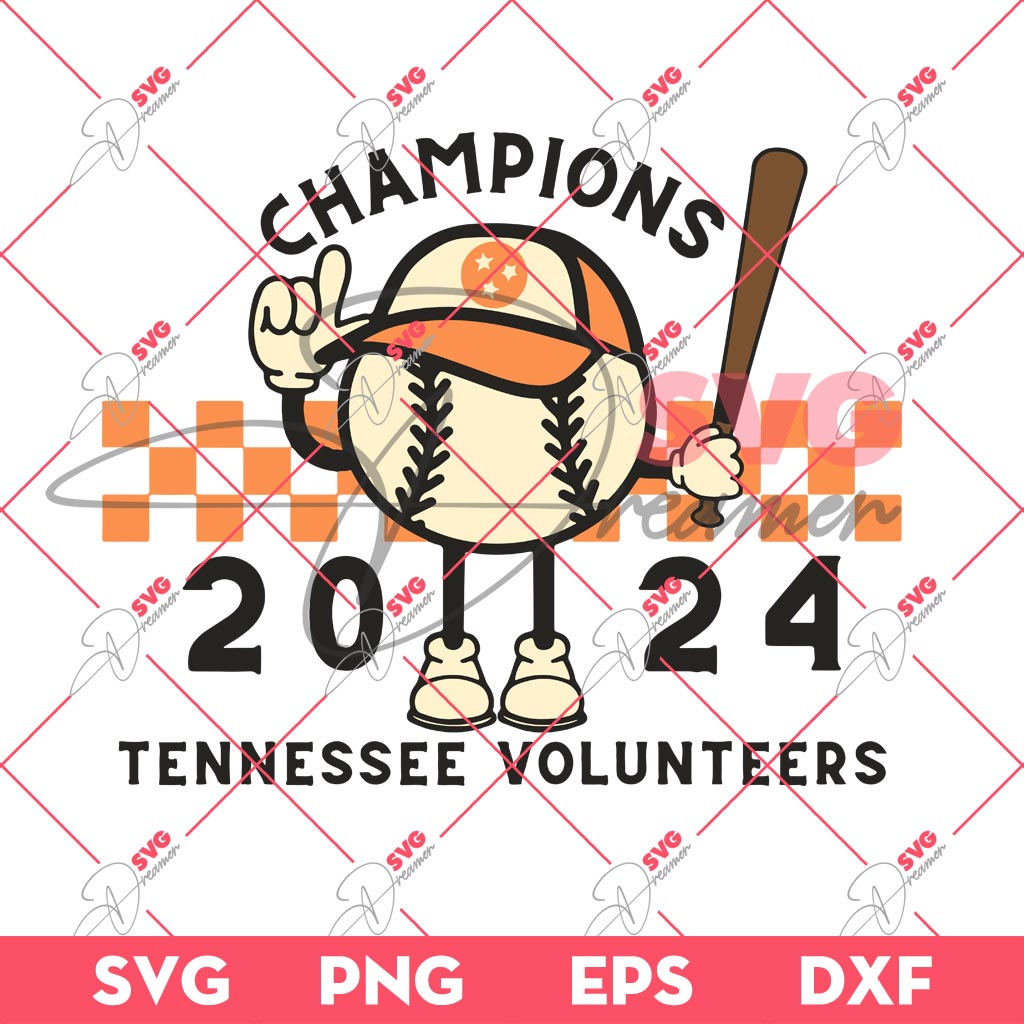 Tennessee Volunteers Champions 2024 SVG, Tennessee Champs Baseball 2024 SVG PNG
