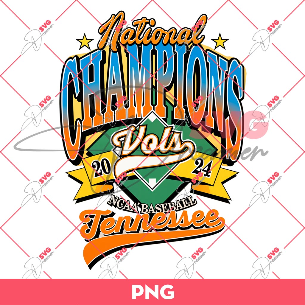 Tennessee Volunteers Champs 2024 PNG, Baseball Champions 2024 PNG