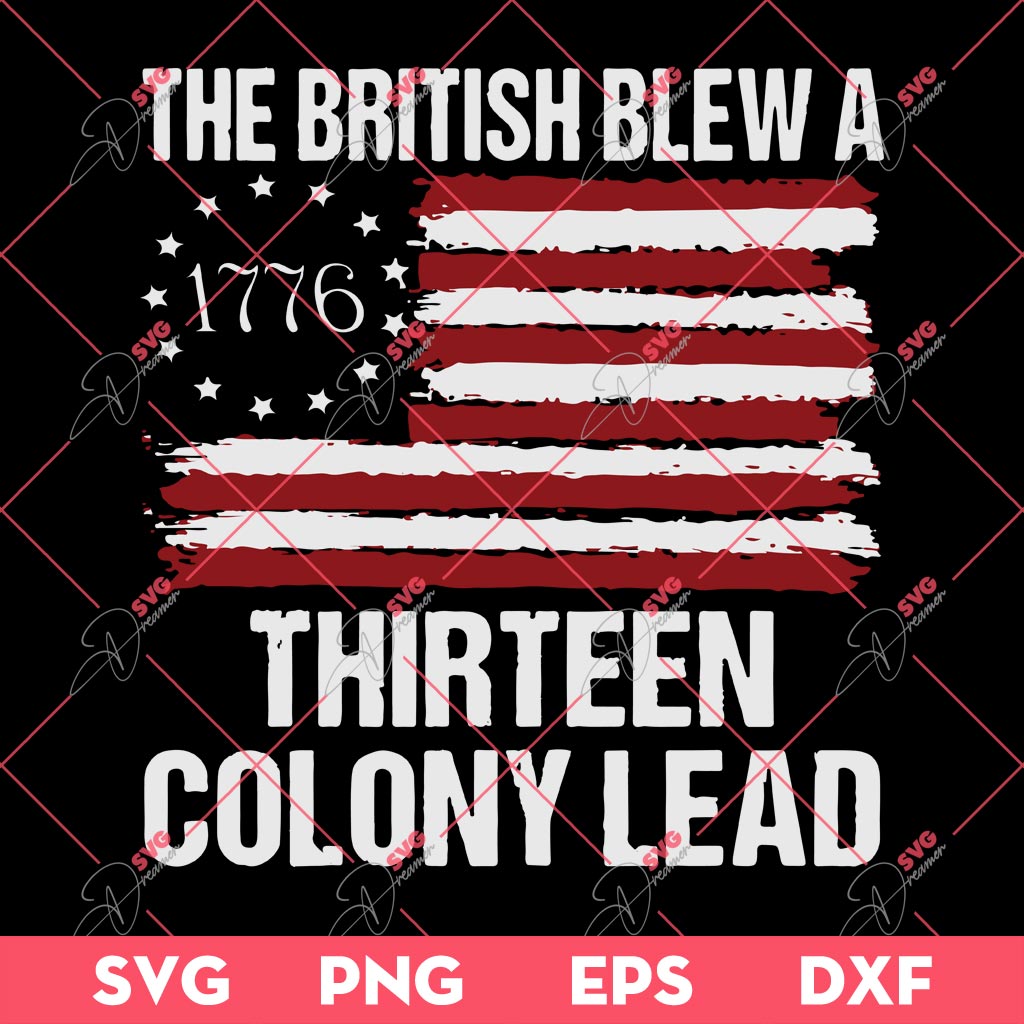 The British Blew A Thirteen Colony Lead SVG, America SVG