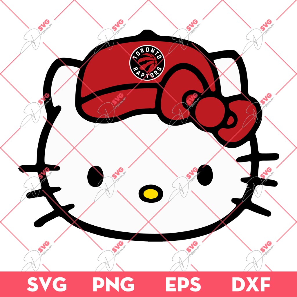 Toronto Raptors NBA Hello Kitty Head SVG, Hello Kitty Basketball SVG