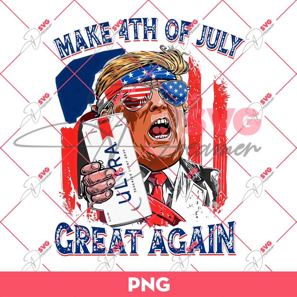 Trump 4th Of July Ultra Beer PNG, Trump 2024 PNG, Independence Day PNG