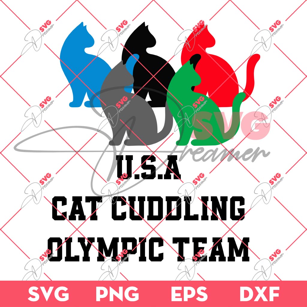 USA Cat Cuddling Olympic Team SVG PNG, Cat Cuddling Olympic PNG EPS DXF SVG