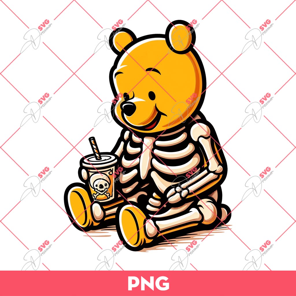 Winnie The Pooh Skeleton PNG, Pooh Bear Skeleton PNG, Disney Halloween PNG