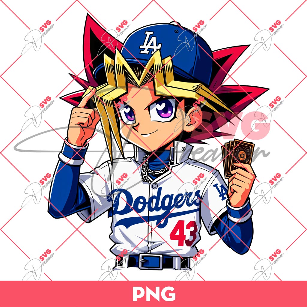 Yugi Oh Los Angeles Dodgers PNG, Yugi Baseball PNG