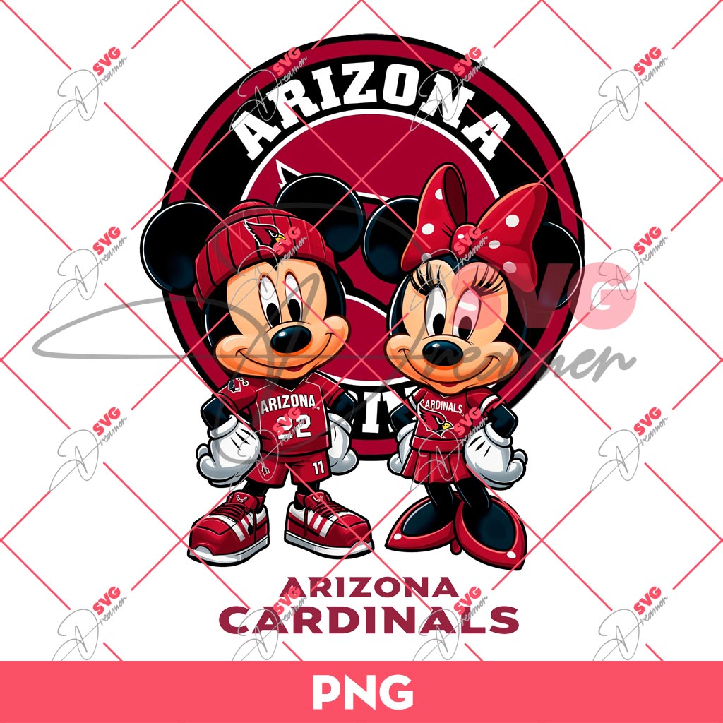 Arizona Cardinals NFL Mickey And Minnie PNG, Disney Football PNG