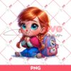 Baby Anna Princess Back To School PNG, Baby Disney Princess PNG, First Day Of School PNG