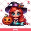 Baby Ariel Princess Halloween PNG, Ariel Mermaid Witch Halloween PNG