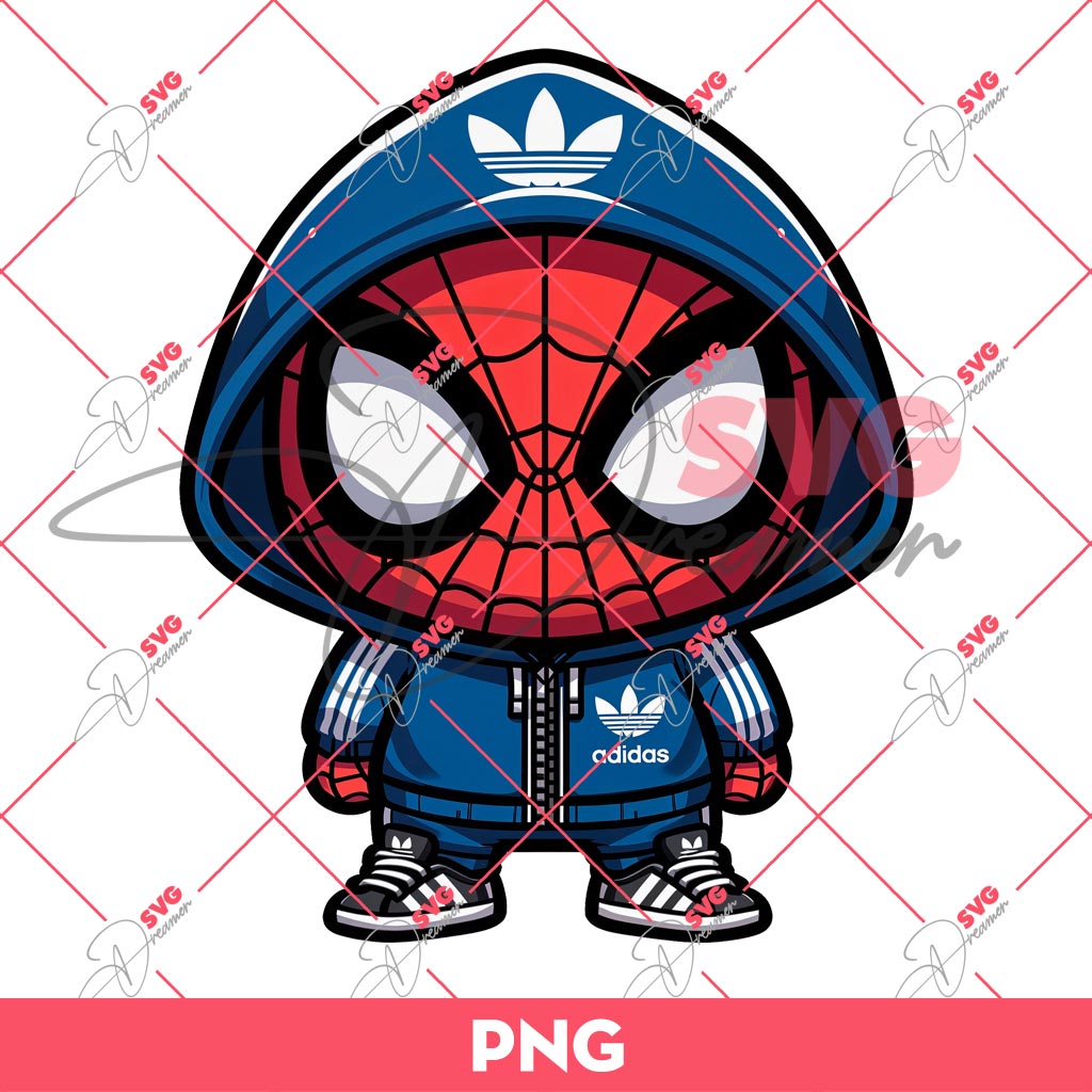 Baby Spiderman Wearing Adidas Outfits PNG, Superhero Adidas PNG
