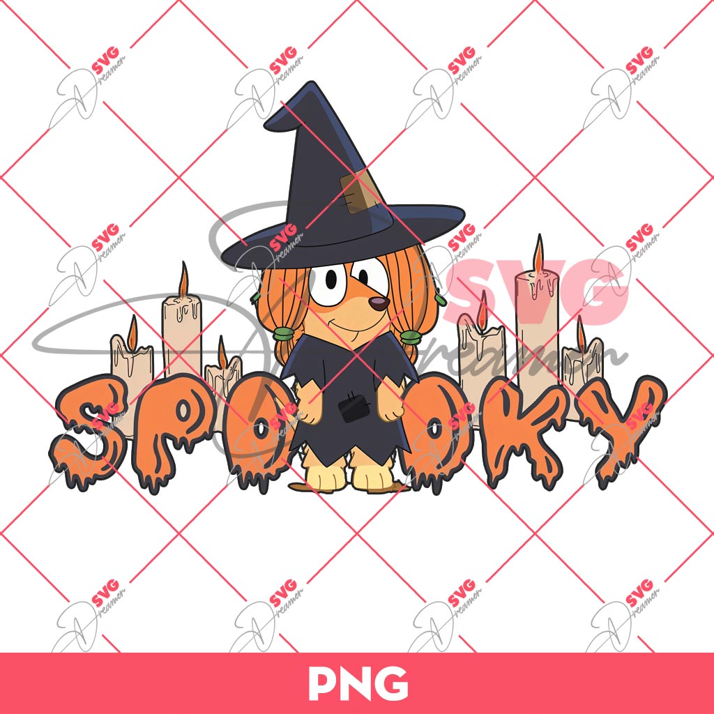 Bingo Spooky Halloween PNG, Bluey Character Halloween PNG