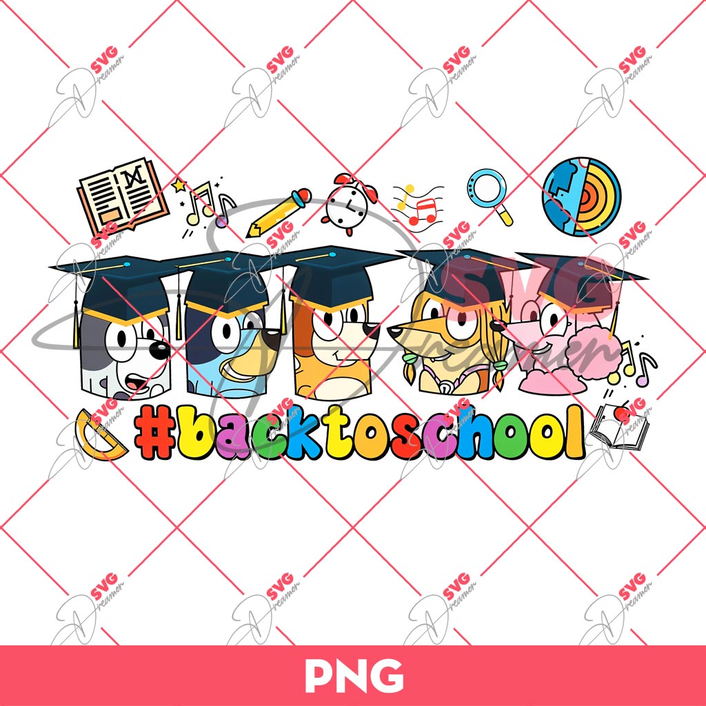 Bluey Bingo Back To School PNG, Bluey First Day Of School PNG