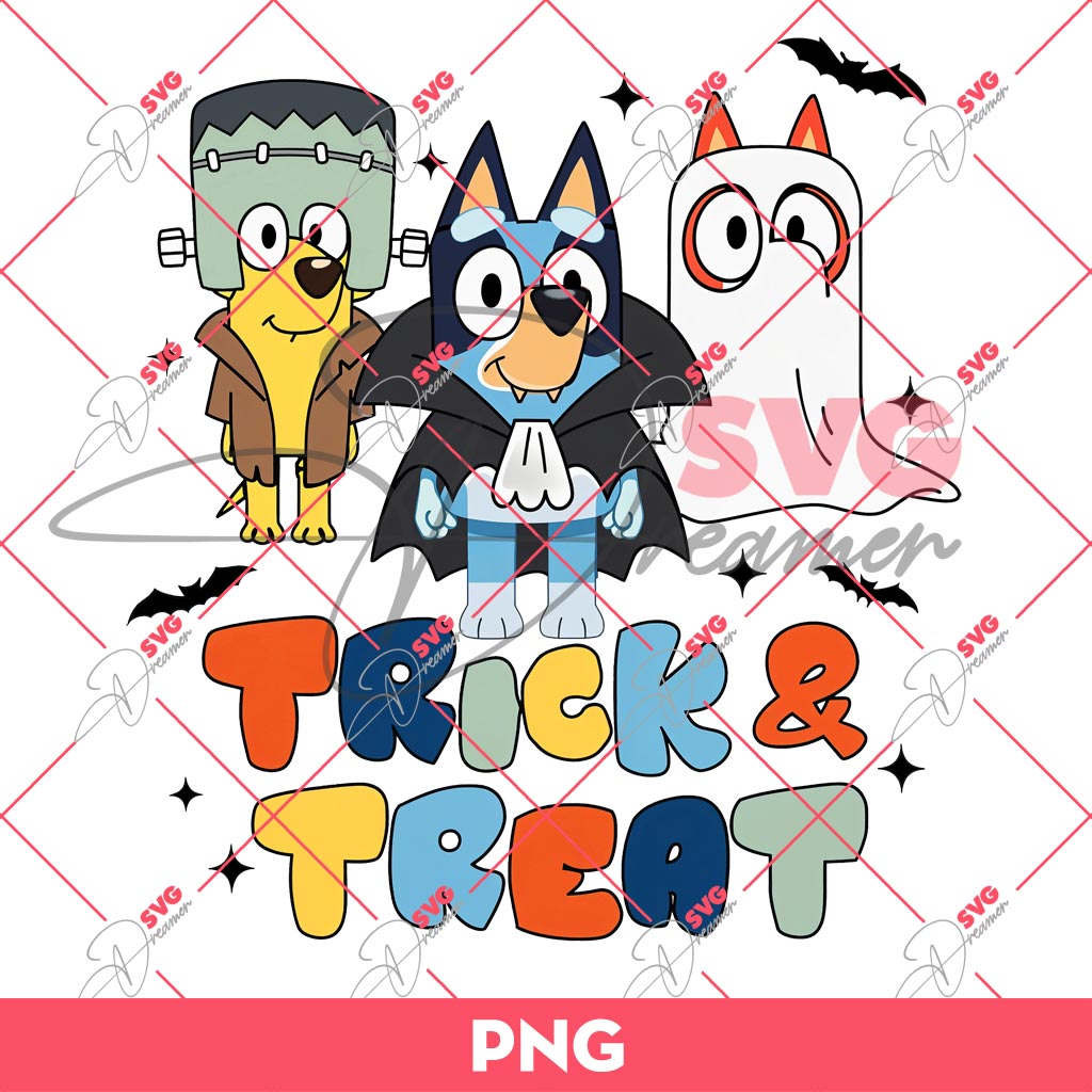 Bluey Bingo Trick And Treat PNG, Bluey Halloween PNG